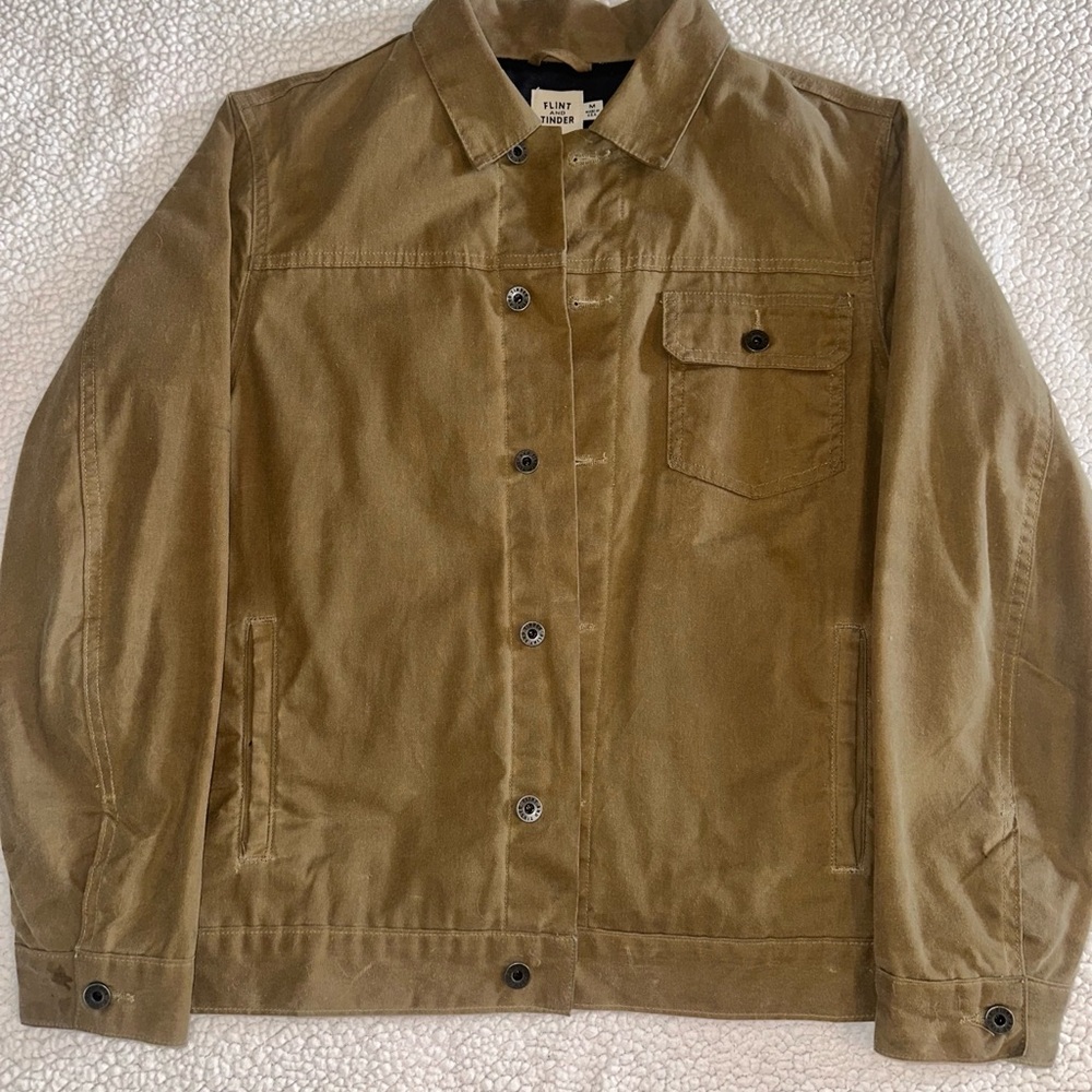 Flint and Tinder Wax Canvas Trucker Jacket Flannel lined